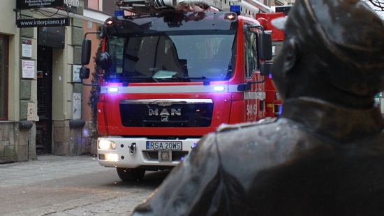 SANOK: Pokaźne siły straży pożarnej na deptaku (ZDJĘCIA)