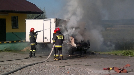 Dym spod maski i swąd spalenizny. Ogień częściowo strawił samochód